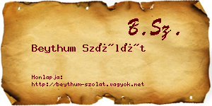 Beythum Szólát névjegykártya